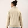 Campus Sutra Men's Front Zipper Jacket With Fleece For Casual Wear | Long Sleeve | High Neck | Zipper Closure | Suede Jacket Crafted With Comfort Fit For Everyday Wear