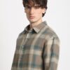 THE BEAR HOUSE Men's Brown Checked Relaxed Fit Cotton Casual Shirt